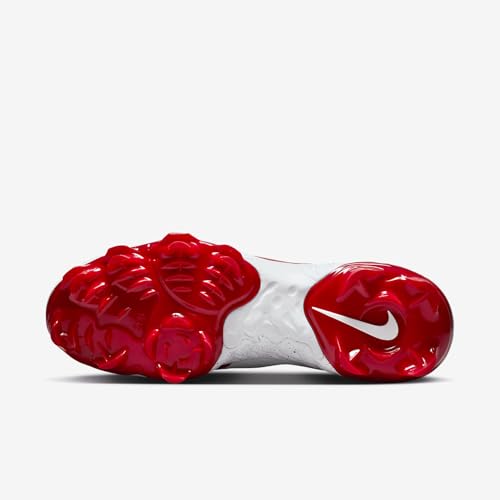 Nike Nike Alpha Huarache Elite 4 Low MCS Men's Baseball Cleats (FD6255-105, White/University Red) Size 8.5