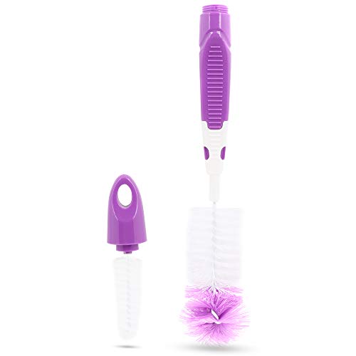 Pokory Baby Bottle Cleansing Brush Purple Pack Of 2 Use For Milk Bottles |Daily Use For Cleaning Feeding Milk Bottle For New Bor