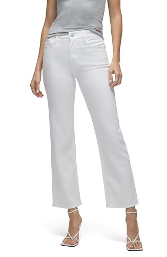 Jean droit blanc Hudson Remi femme pantalon en toile taille haute