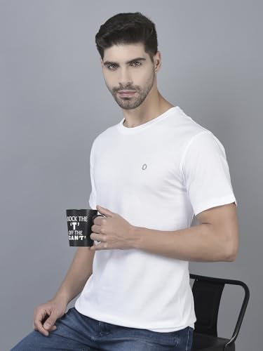 Image of Dollar Cotton Rich Fabric Solid Men's T-Shirt | Chest Logo Branding | Wide Array of Attractive Colours