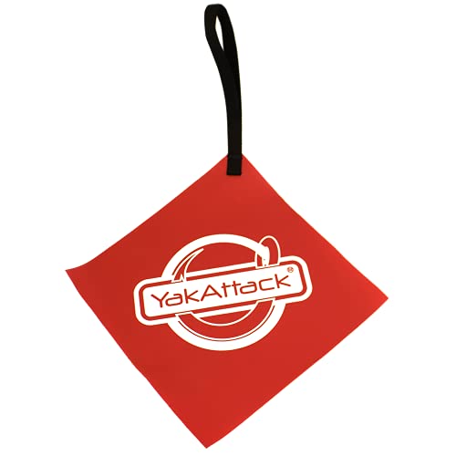 YakAttack Tow Flag with Get Hooked Logo | Kayak Safety Flag for Vehicle Transport | Meets Road Visibility Requirements | CSPAI Compliant Vinyl | Easy to Attach | Made in USA