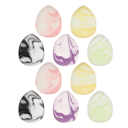 iplusmile 10 Esponjas de Maquillaje Mini en Forma de Gota para Dedos, Suaves, Secas y Húmedas, Multicolor (rosas, Negras, Amarillas, Verdes, Moradas), para Corrector y Fijación de Polvos,
