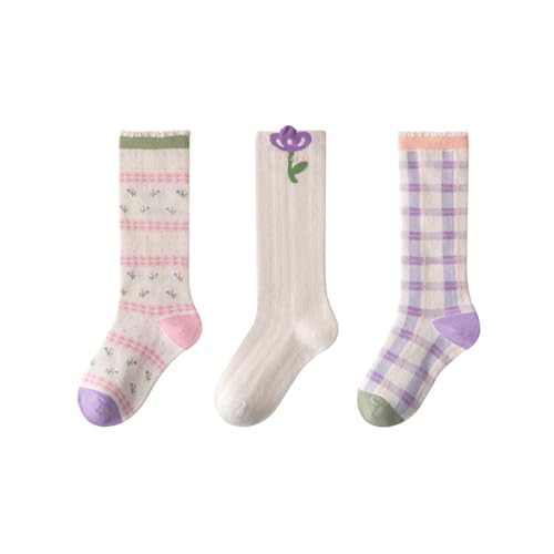 Girls Socks Cute Novelty Over the Calf Knee High Socks 3 Pairs 1-12 Years