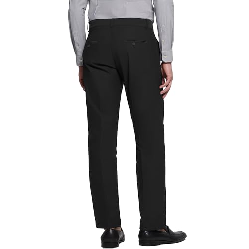 Mens No Iron 4-Way Stretch Dress Pants with Flex Waistband Flat Front Suit Pants for Men3
