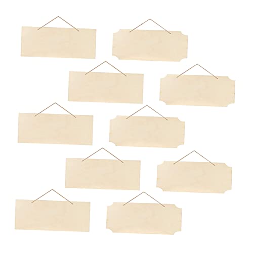 Lurrose 10piezas Letreros De Madera Para Manualidades Plaquetas Colgantes Para Decoración Del y Proyectos De