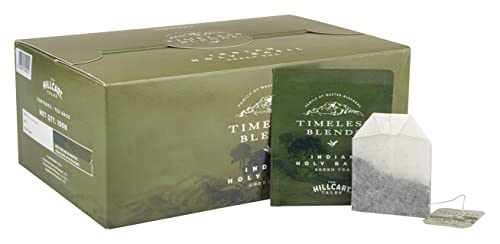 Image of Timeless Blends by The Hillcart Tales Indian Holy Basil Green Tea Bags 100 Pieces, Premium Tulsi Green Tea Leaves With Organic Detox Hint of Vegetal Notes, Stimulating & Calming Ingredients, 200 gms