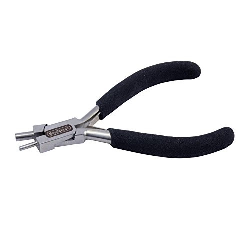 Memory Wire Finishing Pliers with 2mm & 4mm Diameter Ends-Silver with Black Handles Fabric