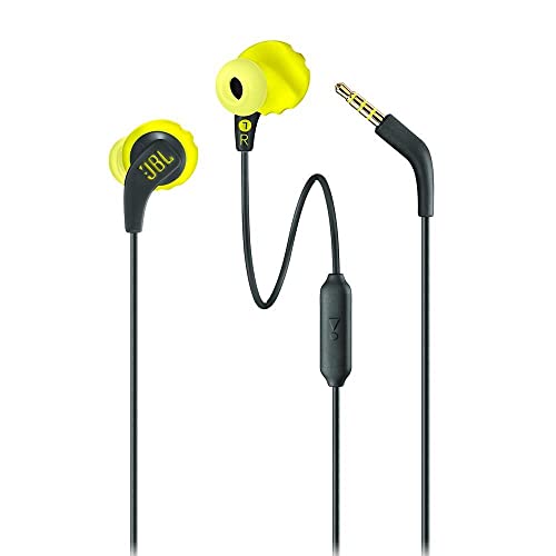 Image of JBL Endurance Run, Sports in Ear Wired Earphones with Mic, Sweatproof, Flexsoft eartips, Magnetic Earbuds, Fliphook & TwistLock Technology with Voice Assistant Support for Mobiles (Yellow)
