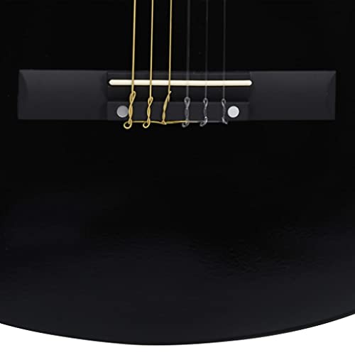 Wakects Guitare folklorique de bonne qualité sonore, guitare acoustique noire en tilleul avec mensuration de 63 cm pour la maison - Les Beatles, Paul McCartney, John Lennon, RIngo Starr, George Harrison Wakects Guitare folklorique de bonne qualité sonore, guitare acoustique noire en tilleul avec mensuration de 63 cm pour la maison – Image 4
