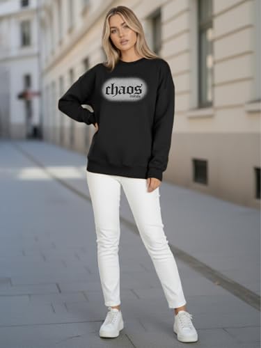 Image of LEOTUDE Women's Boyfriend Fit Loopknit Sweatshirt | Full Sleeve Drop Shoulder | Sweatshirt for Women