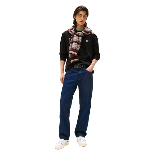 Tommy Jeans Men's Long Sleeve Solid Cotton Graphic T-Shirts3