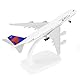 QIYUMOKE 1/400 747 Metallmodell für Delta Boeing747 mit Rädern (15.5 cm) geeignet für Luftfahrt-Enthusiasten zum Ausstellen, kann auch als Geschenk oder Dekoration verwendet Werden
