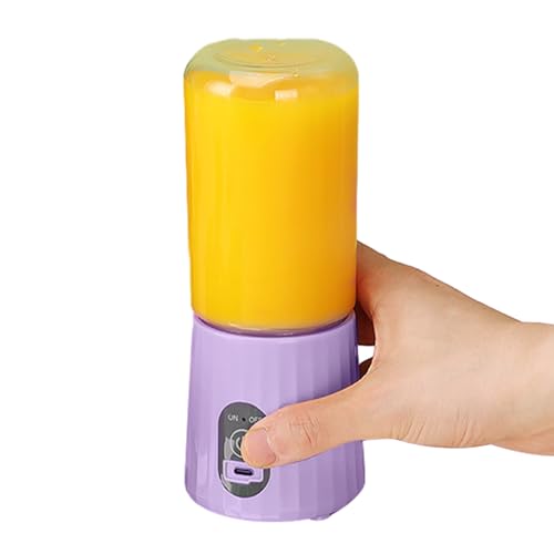 Licuadora personal de viaje, licuadora de tamaño personal recargable por USB, batidos y batidos con 8 cuchillas, taza extractora de jugo multifuncional de grado alimenticio de 350 ml para el hogar,