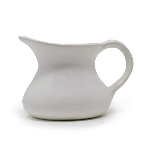 Image of The Himalayan Goods Company - Value Series Stoneware Ceramic Milk Jug Or Oil Jug Or Pourer Or Pitcher 275 Ml (Paper White)