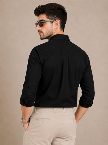Image of Veirdo Men's Pure Cotton Utility Shirt | Full Sleeve Casual Button-Down with Dual Chest Pockets | Stylish & Comfortable Everyday Wear | Colors: Beige, Black, Maroon, Olive, Rust & White
