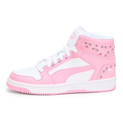 PUMA, Unisex, Rebound Layup Mid (Big Kid), Puma White/Pink Lilac, 7, Medium2