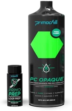 PrimoChill Opaque - Computer WaterCooling Show Coolant, Solid/Non-Transparent, Full Protection, Advanced User, PrimoPrep Included, Proudly Made in The USA (32oz/.9L) - Toxic Candy