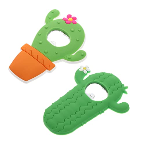 Holibanna 2Piezas Abridores De Magnéticos Forma De Cactus Abrelatas De Cerveza Para Fiesta y Decoración De Refrigerador Incluye Maceta y Cactus