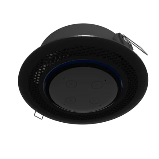 Suporte Apoio Stand Teto de Embutir Splin para Smart Home Amazon Alexa Speaker Echo Dot 3 e Google Nest Mini - Acabamento em Acrílico, fechamento ajustável por rosca - Modelo Clássico 2023 (preto)