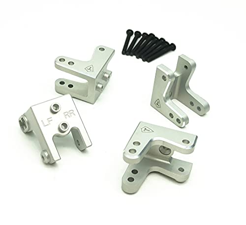 Treal Aluminum 7075 Shock Mount Set (4) for Losi LMT (Silver)
