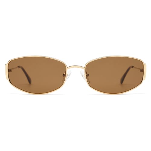 Retro Oval Sunglasses For Women Men Hexagonal Rectangle Metal Frame Sun Glasses AP3625
