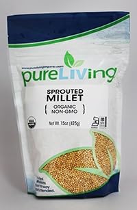 Pure Living Organic Sprouted Millet - 6 Packs of 15 Oz Each - Nutrient-Rich and Easily Digestible Grain