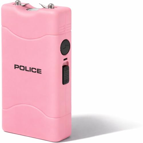 POLICE Stun Gun 800 Mini Rechargeable LED Flashlight for Self Defense Pink