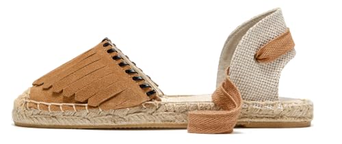 Image of Women's Espadrille FLat Sandals Closed Toe Ankle Wrap,Classic Lace Up Summer Dressy Flat Shoes