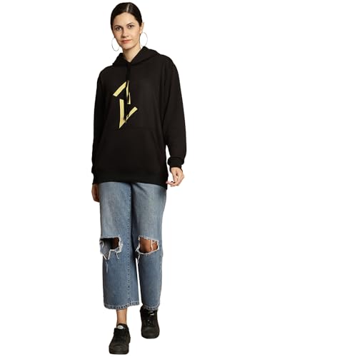 Image of Mack Jonney Printed Hooded Cotton Fleece Sweatshirt for Women-MACK32482