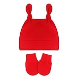 Herren Schwarz und Rot, Alter und Winter & Mädchen, 06 Hüte, geknotet, für Jungen, Herbst, warm, weich, Babymütze, Handschuhe, für Babys, Baseballmützen für Säuglinge, Cowboy, Herren, Weiß, K, One