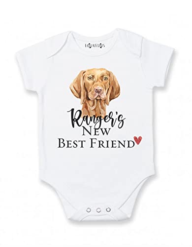 New best friend Vizsla baby clothes Personalized dog baby outfit2
