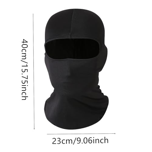 Black Balaclava Ski Mask Head Mask Full Face Mask Windproof Sun UV Protection Hood for Women Men - Thumbnail 3