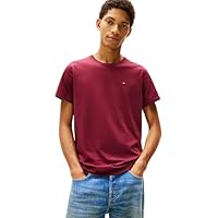 Tommy Jeans Herren T-Shirt Kurzarm Original Slim Fit, Rot (Red Wine), XL