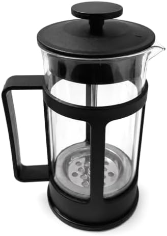 Mini French Press Coffee Maker 350ml, Borosilicate, Steel Filter, Travel - 1