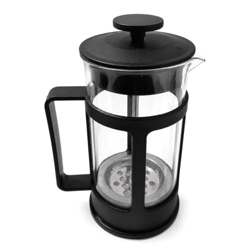 Mini French Press Coffee Maker 350ml, Borosilicate, Steel Filter, Travel