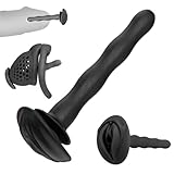 Dilator Harnröhre Silikon,Penis Plug Katheter Harnröhre,Sissy Harnröhren Dilatatoren Männer für Peniskäfig Keuschheitskäfig Chastity Cock Cage Zubehör,Mann Masturbation Sex Spielzeug (Schwarz)