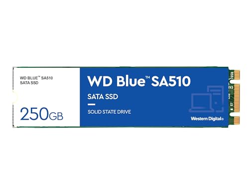 WD Blue SA510 250GB M.2, SATA SSD, up to 555 MB/s, Includes Acronis True Image for Western Digital, Disk &amp; Cloning Migration, Flexible backup &amp; recovery, ransomware protection