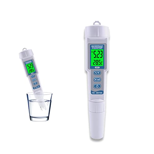 Medidor de pH digital, medidor de pH/CE/TEMP digital portátil tipo pluma 3 en 1, medidor de alta precisión de calidad del agua, para agua potable, spas, piscinas, acuarios