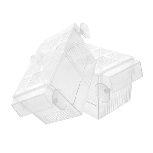 BUGUUYO セルフフローティング稚魚ボックス 魚孵化ボックス 透明 魚の仕切り箱 水槽用 ?育タンク 2個