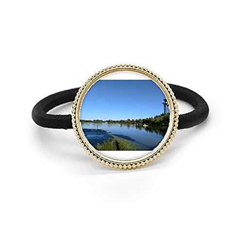 Accessoire de cheveux en métal argenté élastique caoutchouc photographie style rétro