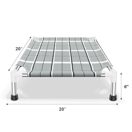Elevated Raised Outdoor Dog Bed - Cooling Lifted Outside Dogs Cot Bed with Non-Slip Feet Dog Hammock Bed with Stainless Steel Frame Portable Puppy Pet Bed for Indoor & Outdoor - Image 6