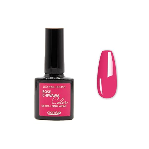 Glam'Up Paris - Vernis Semi-Permanent - Sans Hema - Vernis Gel UV LED - Hautement Pigmenté - Longue Durée - Facile à Utiliser - Rose Chiwawa