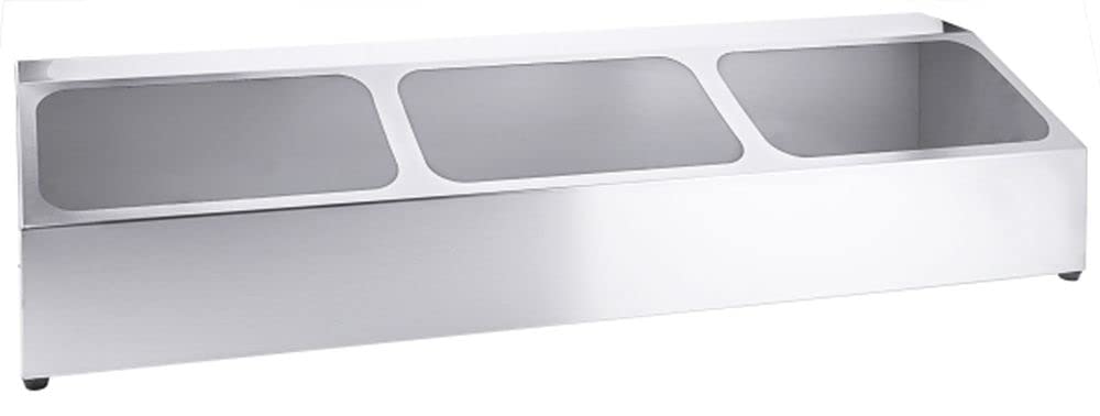 Contacto Kasten für GN-Behälter 98 x 25 x H21 cm, ohne GN Behälter, Boden offen, für max. 3x 1/3 oder 6x 1/6 GN Behälter, max. 150 mm Tiefe, Edelstahl