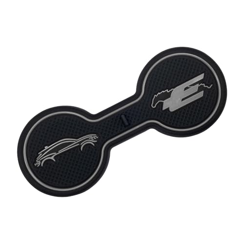LSAUTO Compatible for Ford Mustang Mach-E Car Cup Holder Coaster Silicone Decorative Beverage Water Coaster Car Accessories Pad (Gray)
