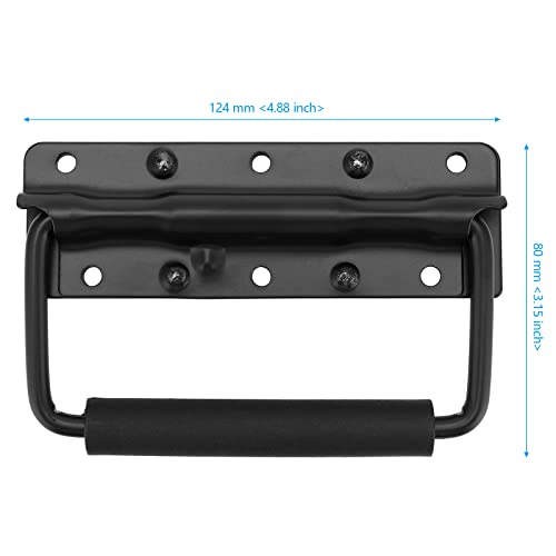 Sehoi 8 Pack 124Mm Spring Loaded Case Handle, Folding Pull Handle, Surface Mount Chest Handles With Rubber Grip, Heavy Duty Chest Handle For Flight Case, Speaker thumb #1