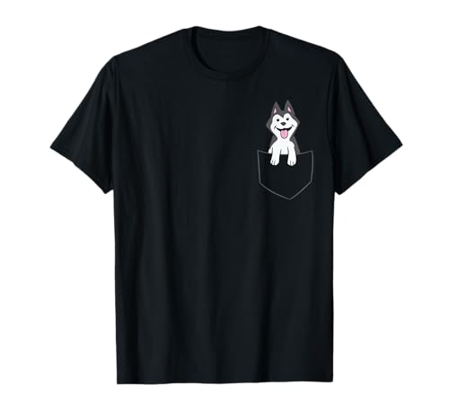 Lindo Husky Siberiano en el bolsillo Husky Camiseta Lindo Husky Siberiano en el bolsillo Husky Camiseta