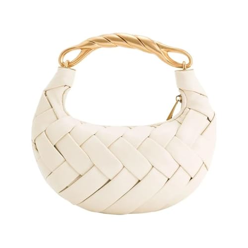 Sac fourre-tout creux en PU pour femme avec bandoulière tissée main