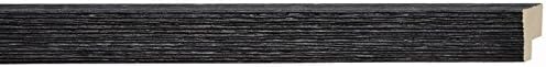 Picture Frame Moulding (Wood) 100ft Bundle - Distressed/Aged Black Finish - 1" Width - 1/2" Rabbet Depth