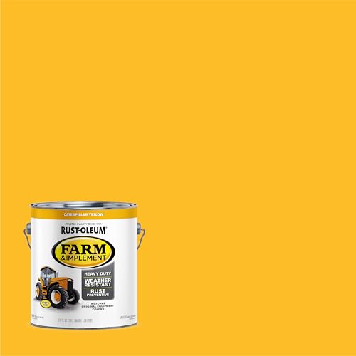 Image of Rust-Oleum 280179-2PK Farm & Implement Enamel Paint, Gallon, Caterpillar Yellow, 2 Pack