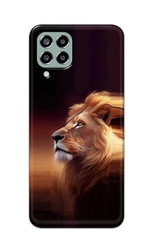 Image of Plastic Printfidaa Printed Hard Back Cover Case For Samsung Galaxy M33 5G Back Cover (Danger Lion) -112, Multicolor